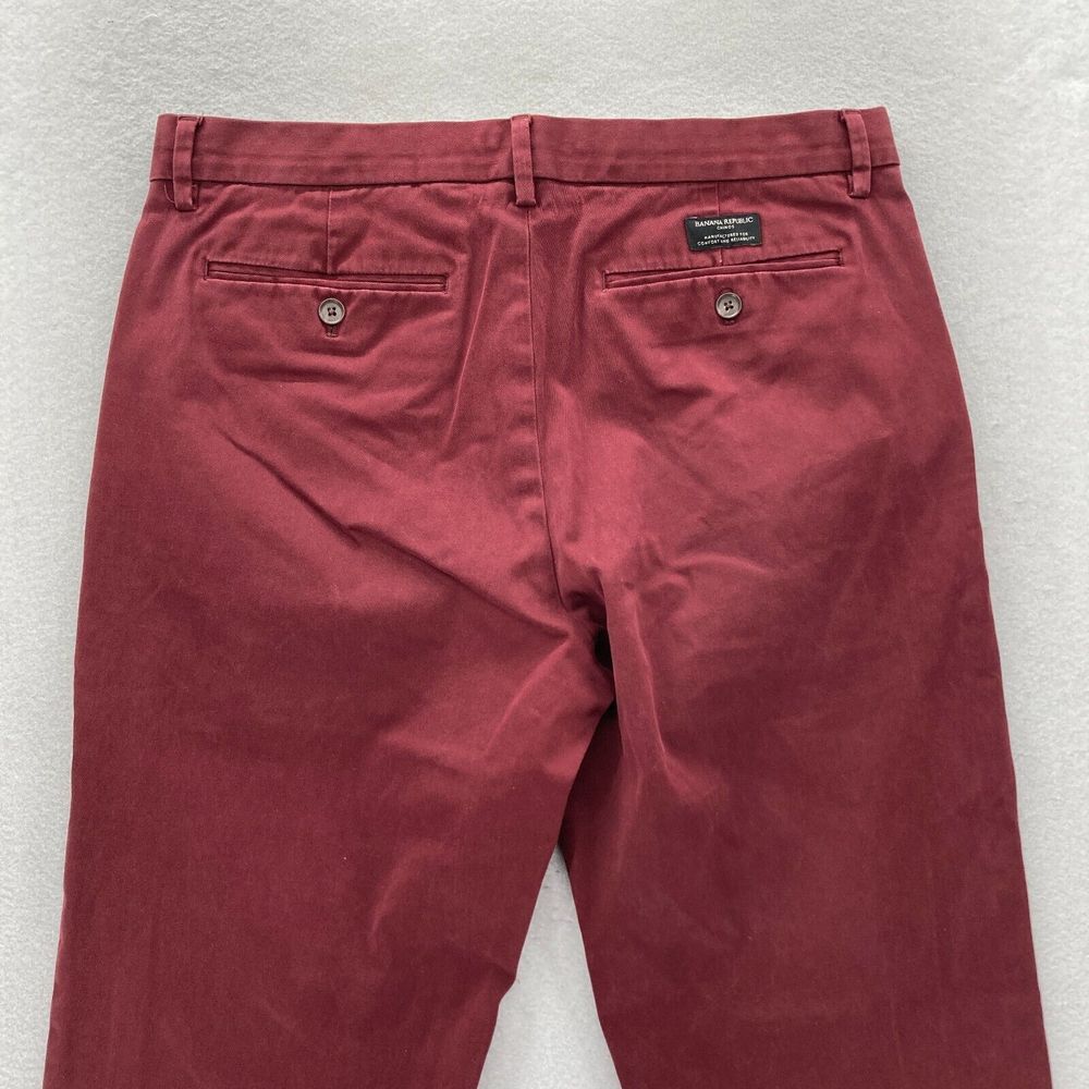 Banana Republic Mason Rapid Movement Chino Mens 34x32 Red Stretch Tapered Fit - Picture 11 of 13